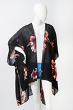 FLORAL KIMONO- BLACK