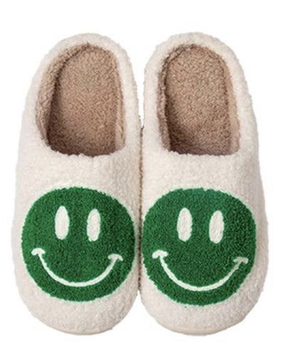 Smiley Face Slippers- Green