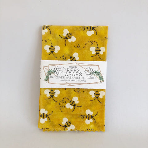 Bee Print Beeswax Food Wraps